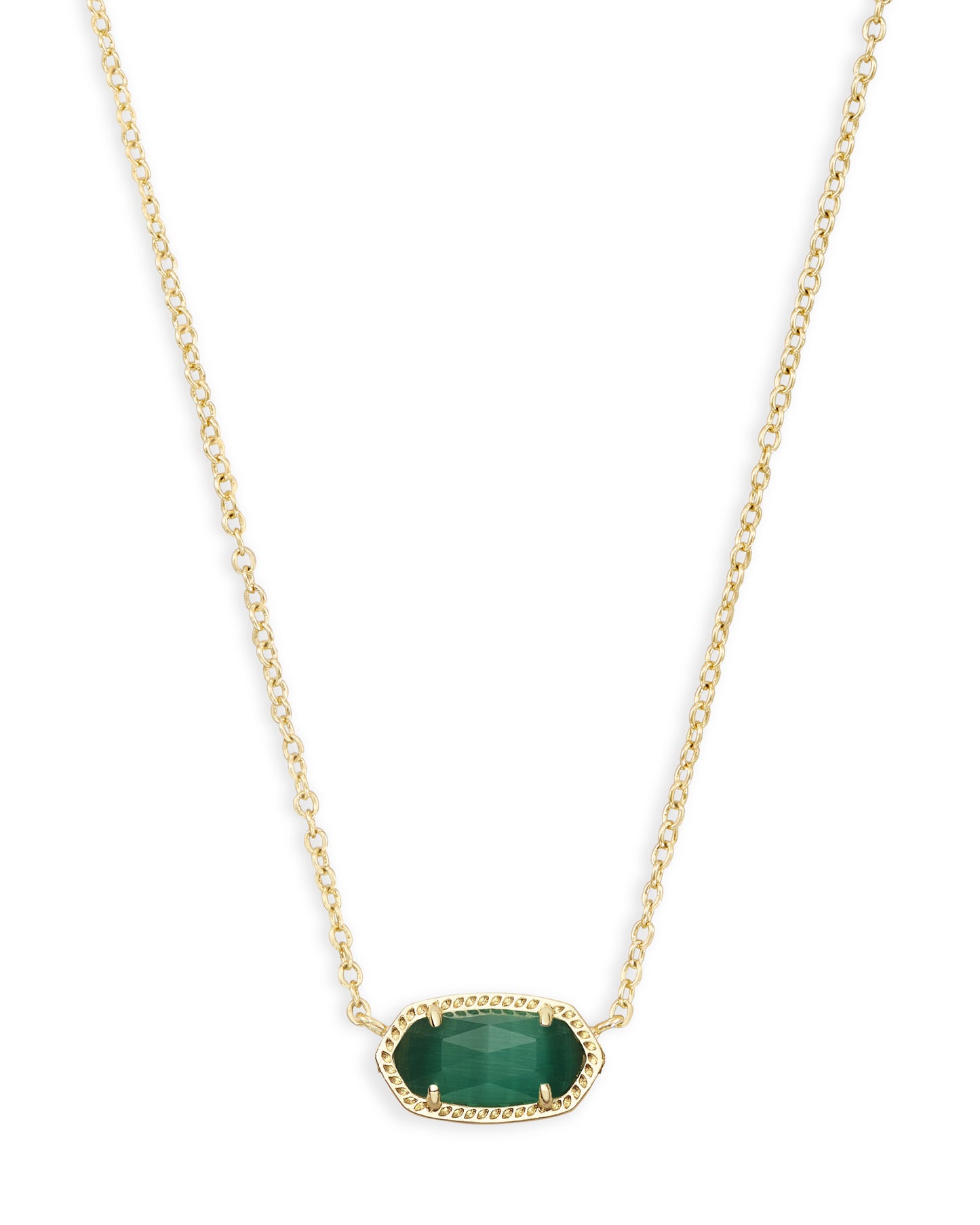 Elisa Gold Necklace | Emerald Cat's Eye