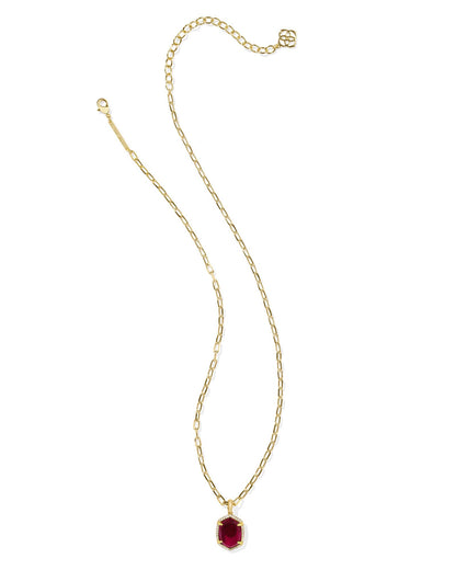 Daphne Gold Pave Frame Short Pendant Necklace | Berry Mica