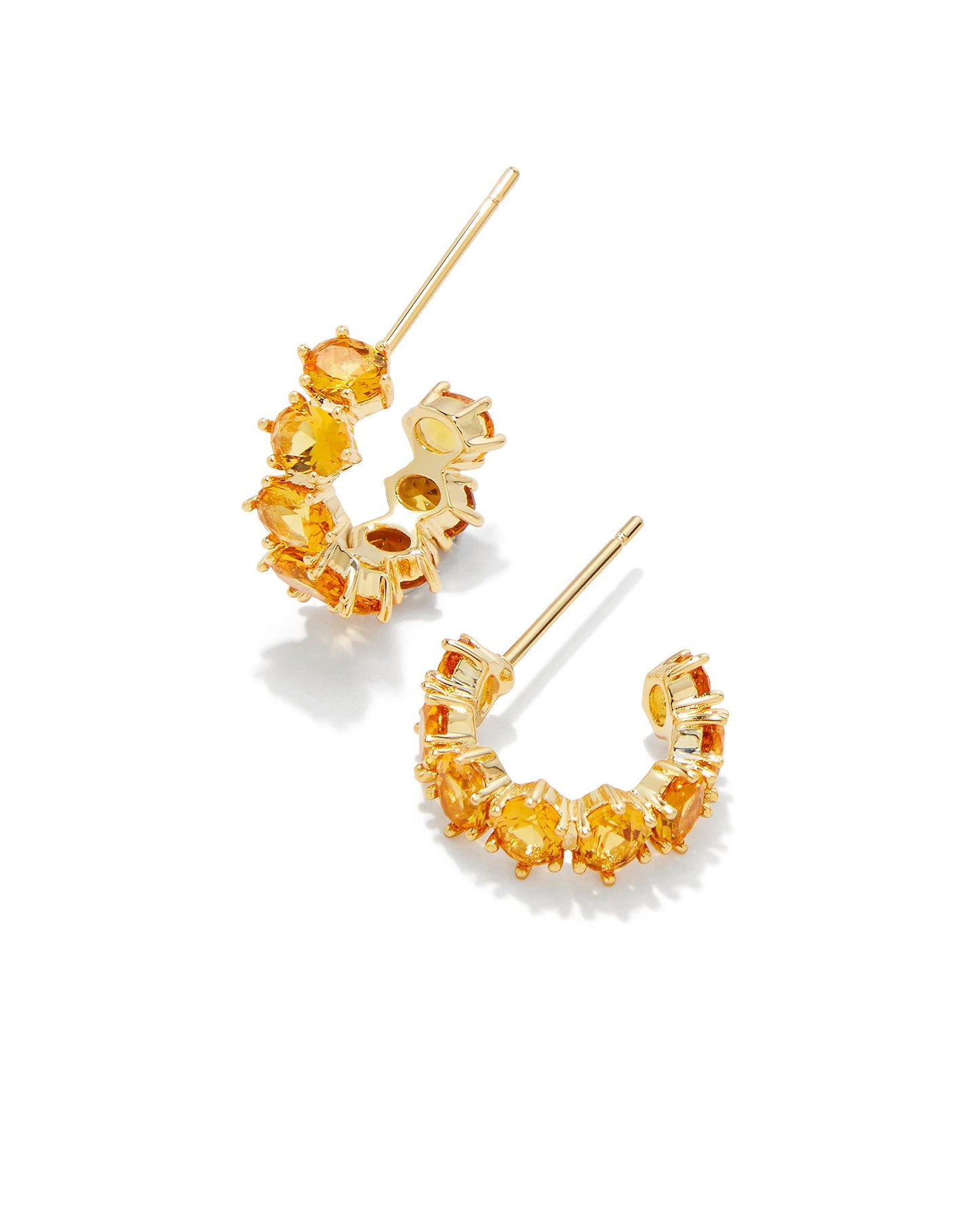 Cailin Crystal Huggie Earrings | Gold & Golden Yellow Crystal