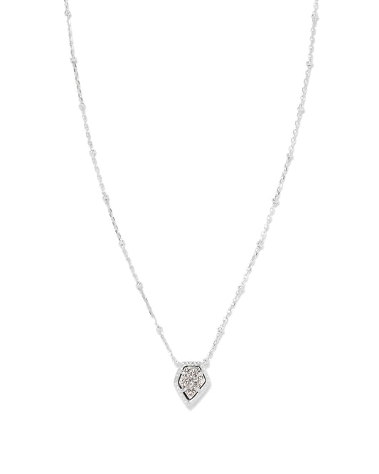 Framed Tess Satellite Necklace | Silver & Platinum Drusy