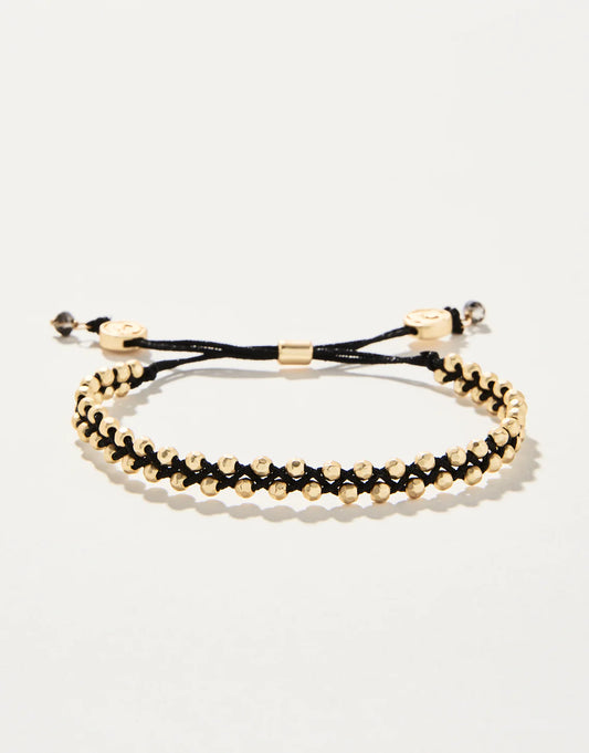 Friendship Bracelet Metallic Black & Gold Beads