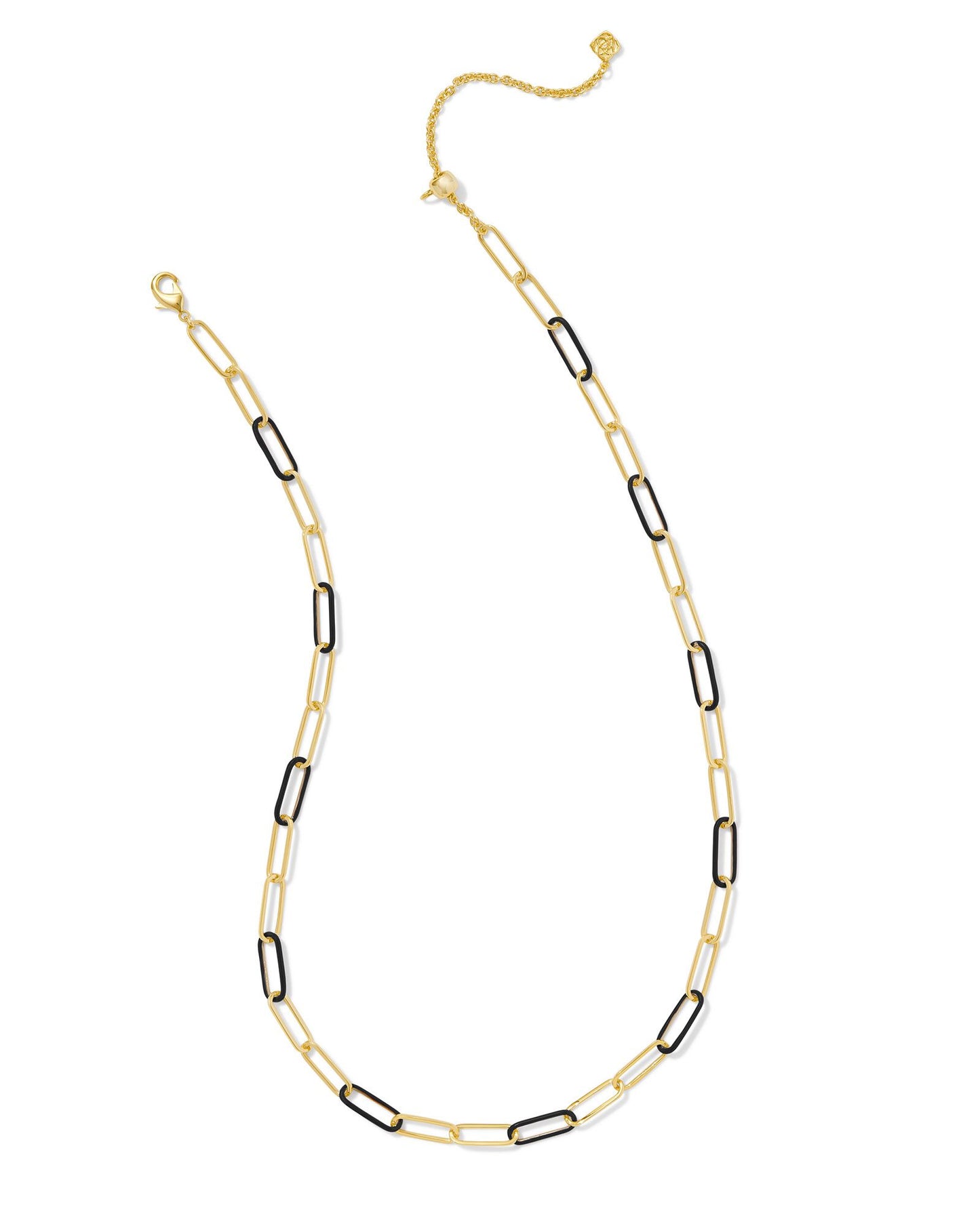 Ainsley Convertible Chain Necklace | Gold & Black Enamel