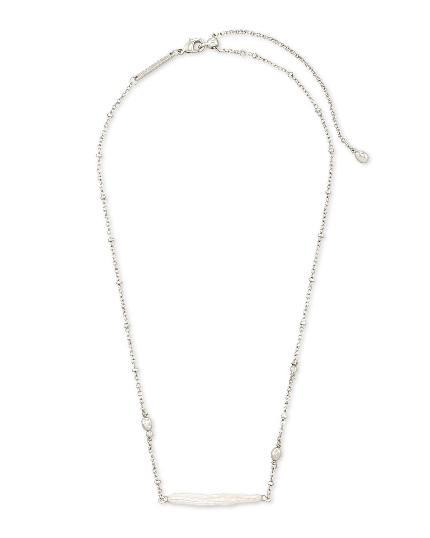 Eileen Pendant Necklace | Silver & White Pearl