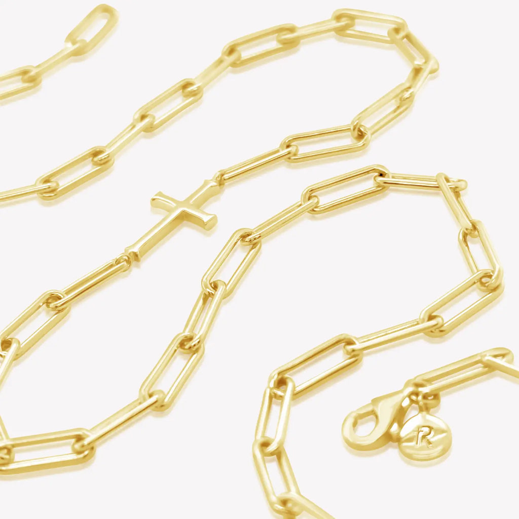Chain Breaker Cross Necklace - Yellow Gold Vermeil
