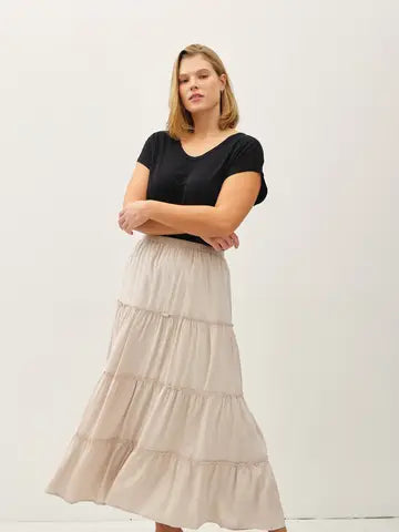 Curvy 4-TIERED Maxi Skirt