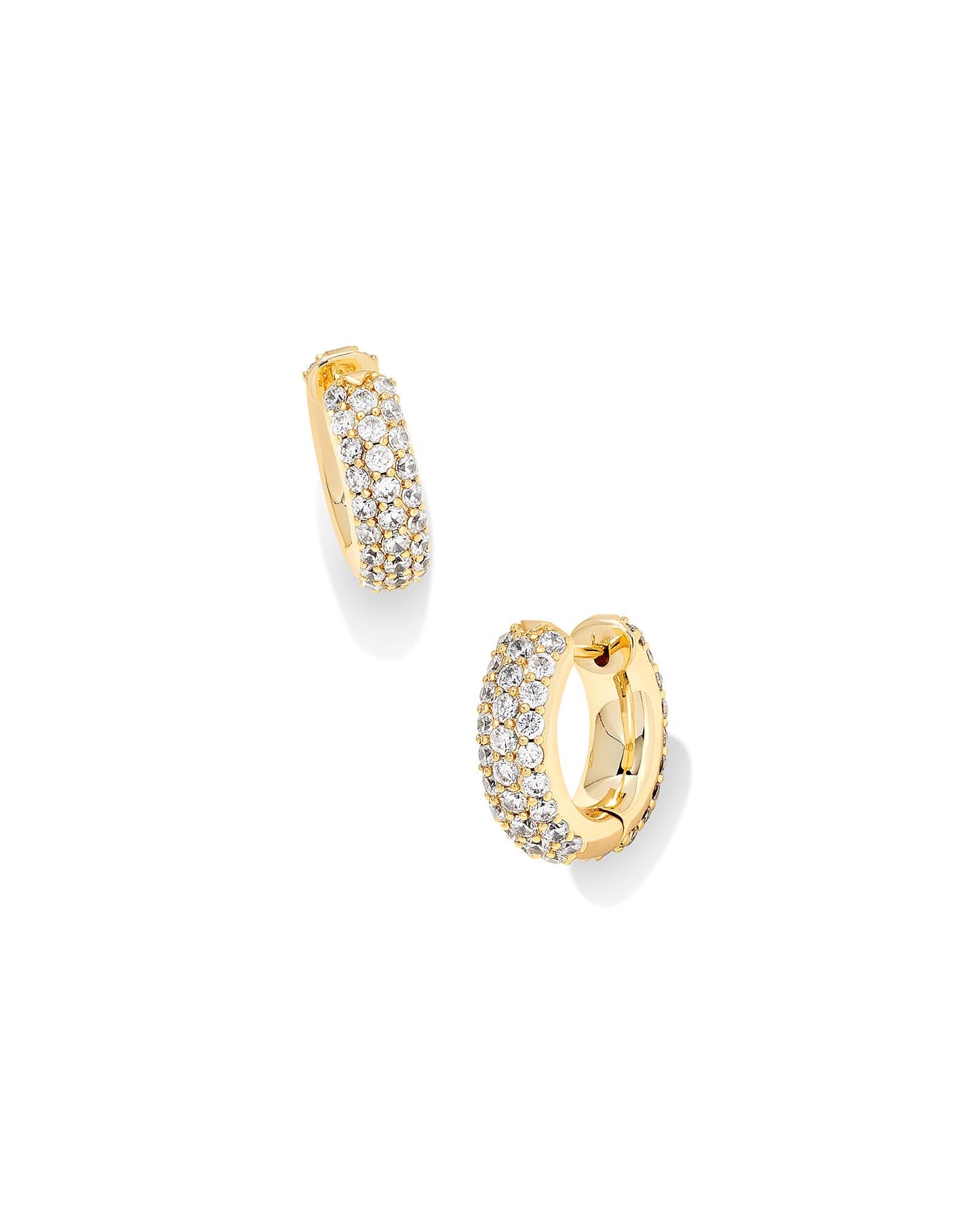 Mikki Huggie Earrings | Gold & Pave