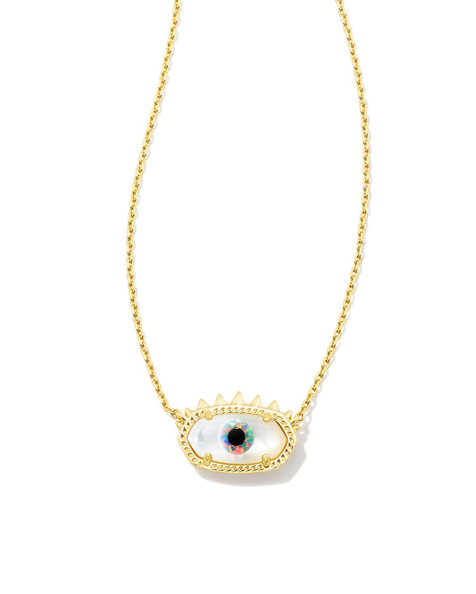Elisa Evil Eye Necklace | Gold & Ivory Mother-of-Pearl