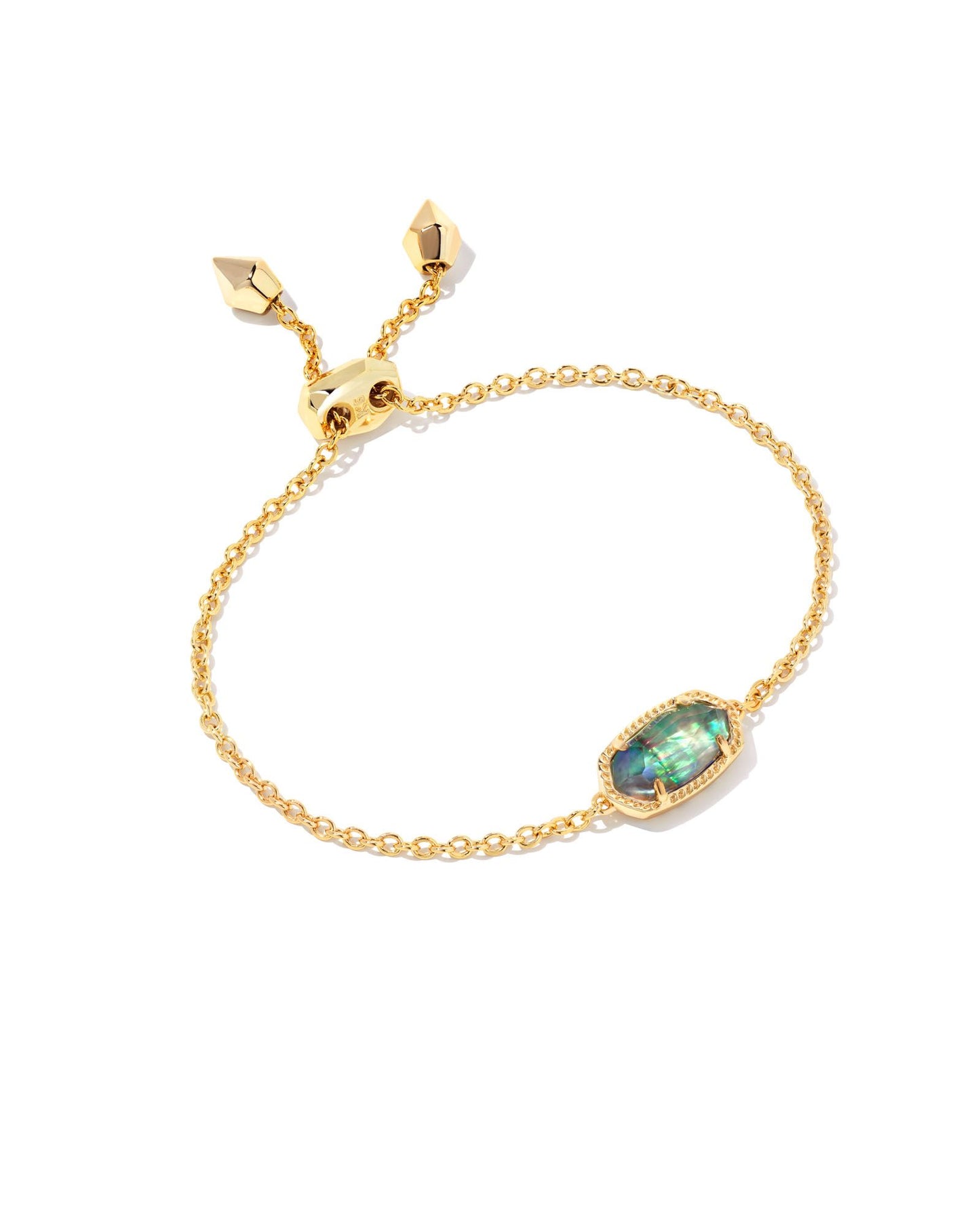 Elaina Gold Adjustable Chain Bracelet | Lilac Abalone