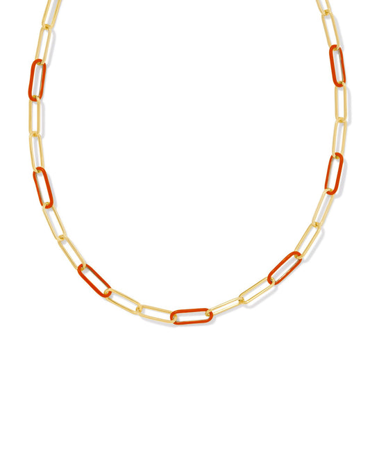 Ainsley Convertible Chain Necklace | Gold & Red Enamel