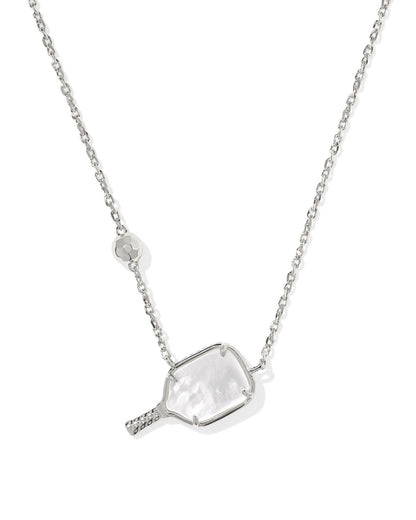 Pickleball Necklace | Silver & Mother-of-Pearl