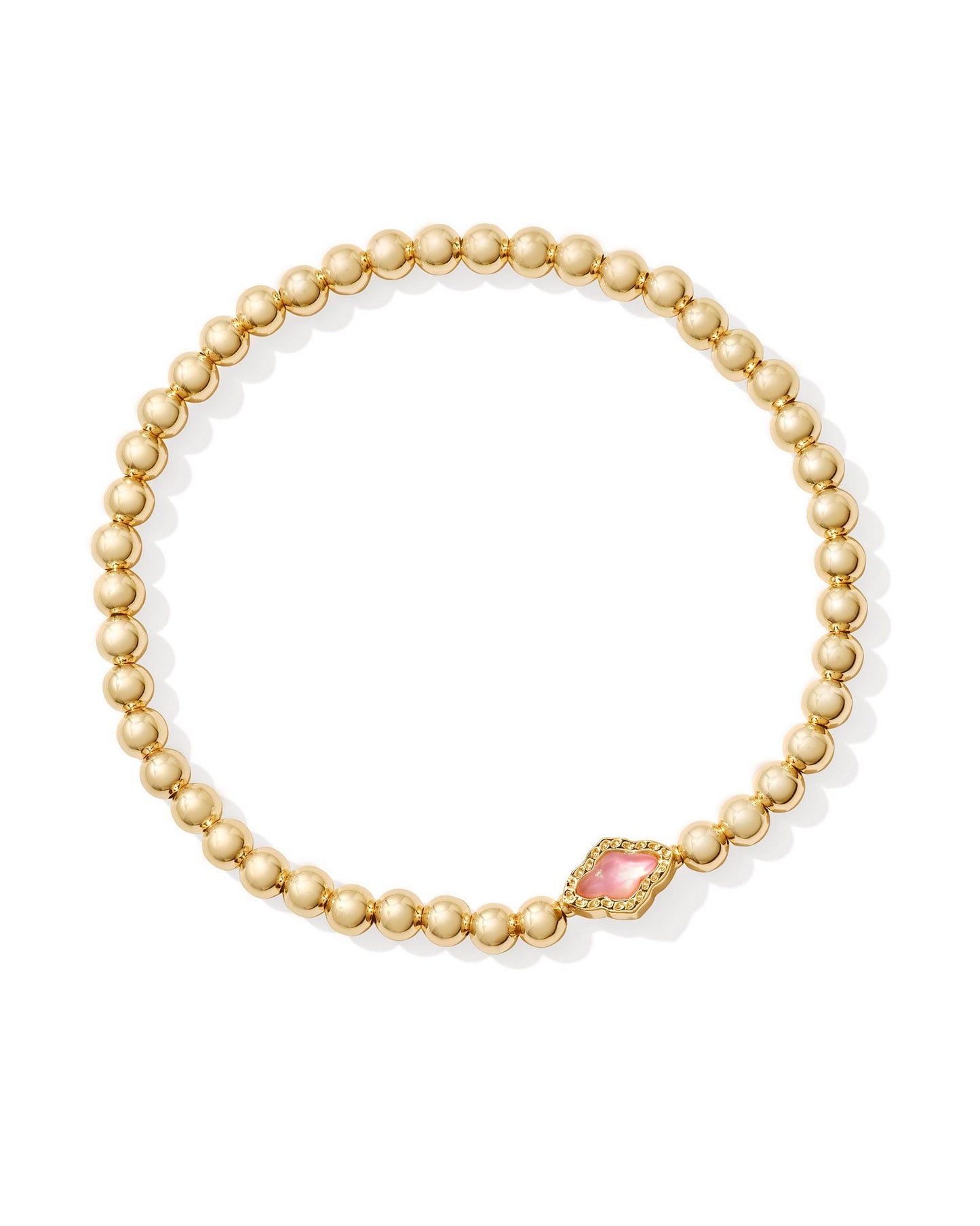 Abbie Beaded Stretch Bracelet | Gold & Azalea Illusion