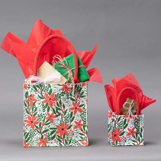 Holiday Poinsettia Itsy Bitsy Gift Bag