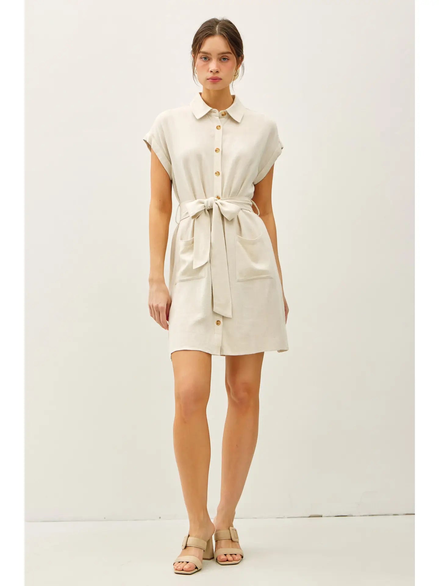 Button Up Short Sleeve Dress