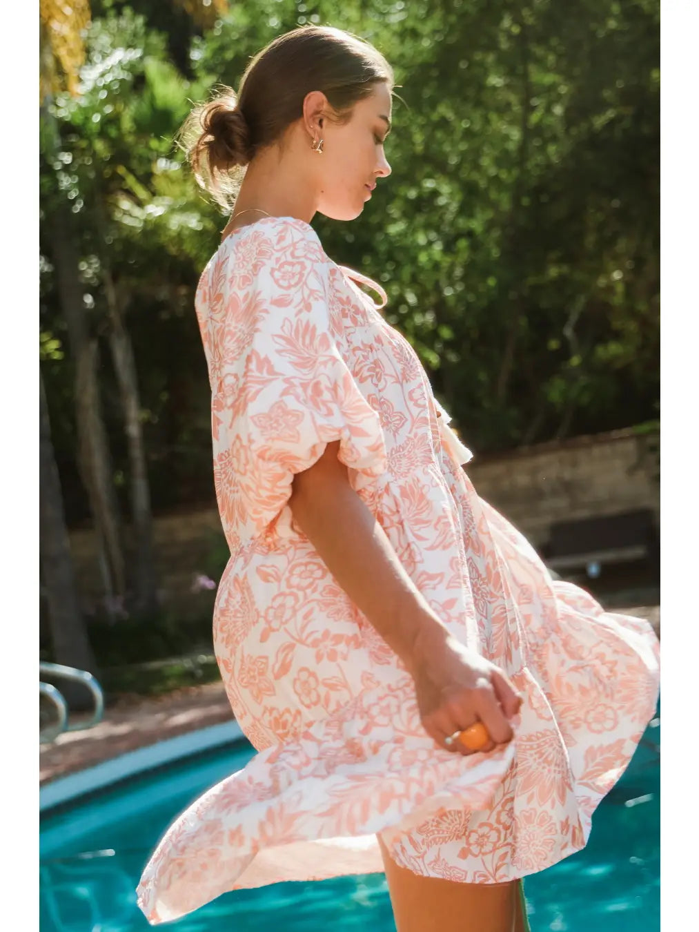 boho doll dress Boho Printed Half Sleeve Baby Doll Dress