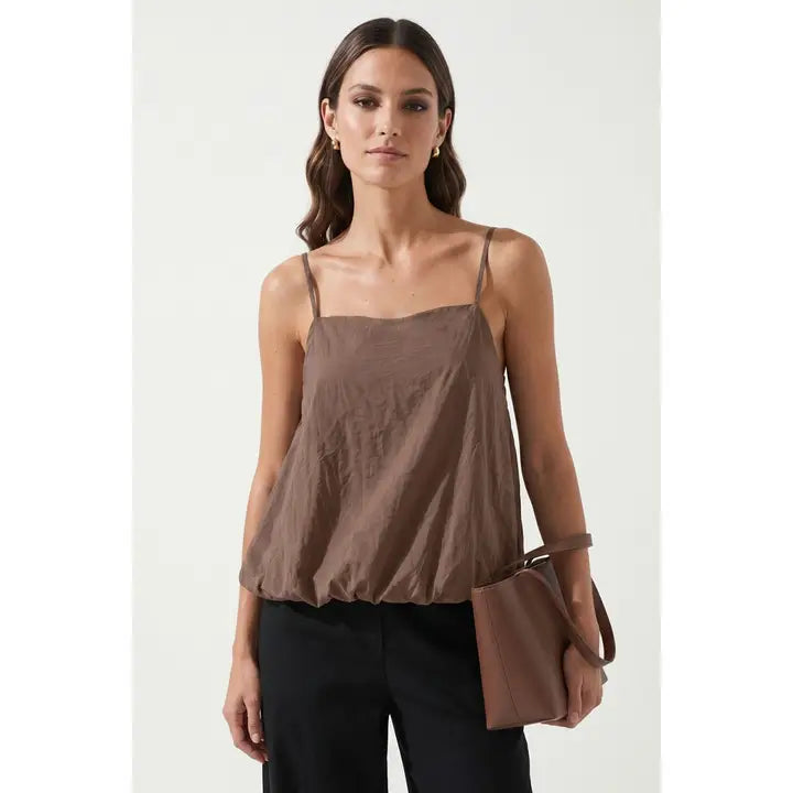 Billowy Cami Top with Bubble Hem