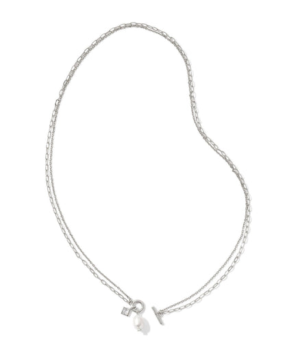 Eve Chain Multi Strand Necklace | Silver & White Pearl