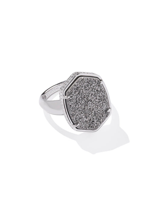 Daphne Silver Statement Ring | Platinum Drusy