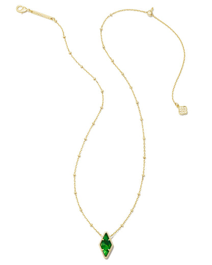 Kinsley Pendant Necklace | Gold & Kelly Green Illusion