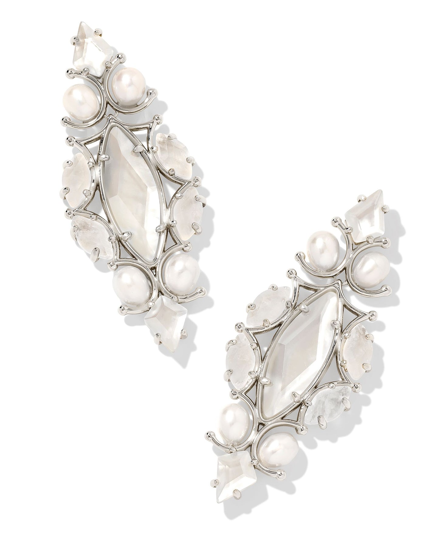 Genevieve Silver Statement Earrings