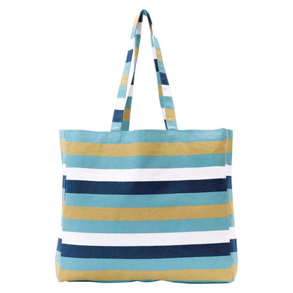Coastal Stripe Blue Tote Bag