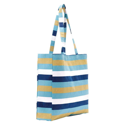 Coastal Stripe Blue Tote Bag