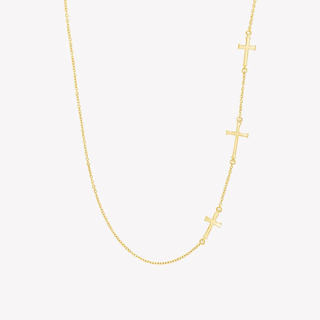 Calvary Cross Necklace - Yellow Gold Vermeil