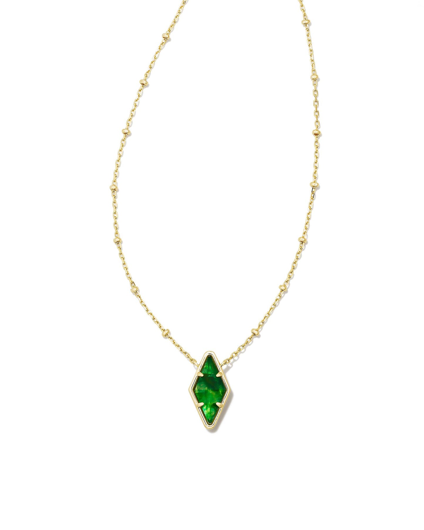 Kinsley Pendant Necklace | Gold & Kelly Green Illusion