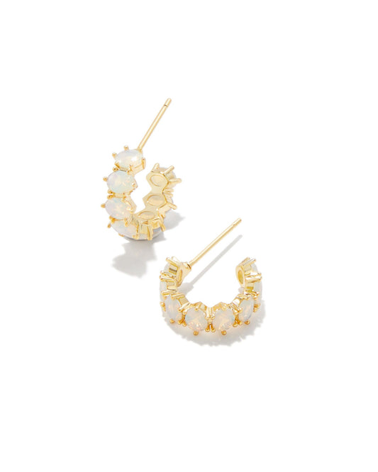 Cailin Crystal Huggie Earrings | Gold & Champagne Opal Crystal