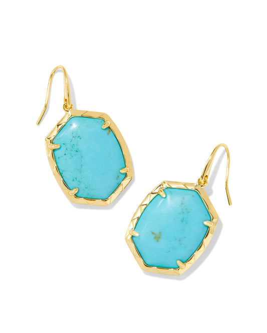 Daphne Earrings | Gold & Variegated Turquoise Magnesite
