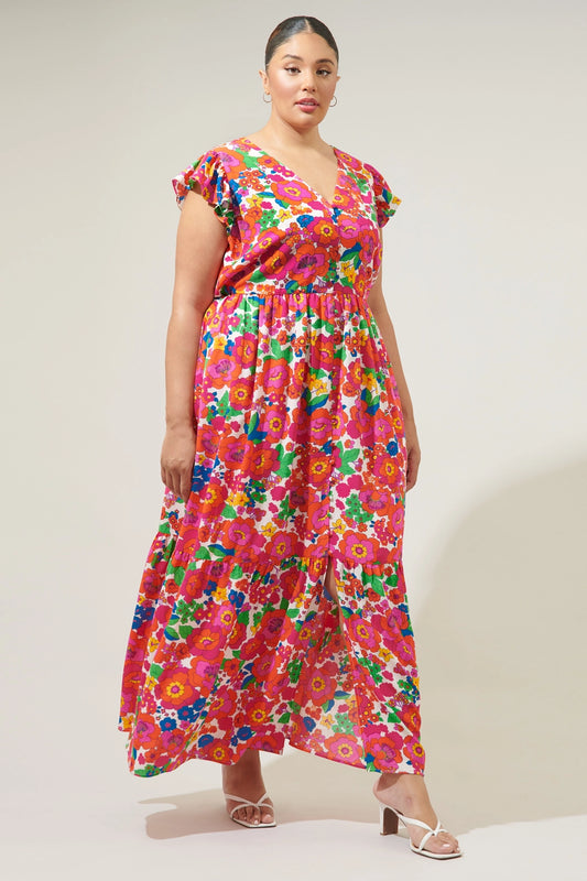 Plus | Summersalt Tropical Evianna Button Down Maxi Dress