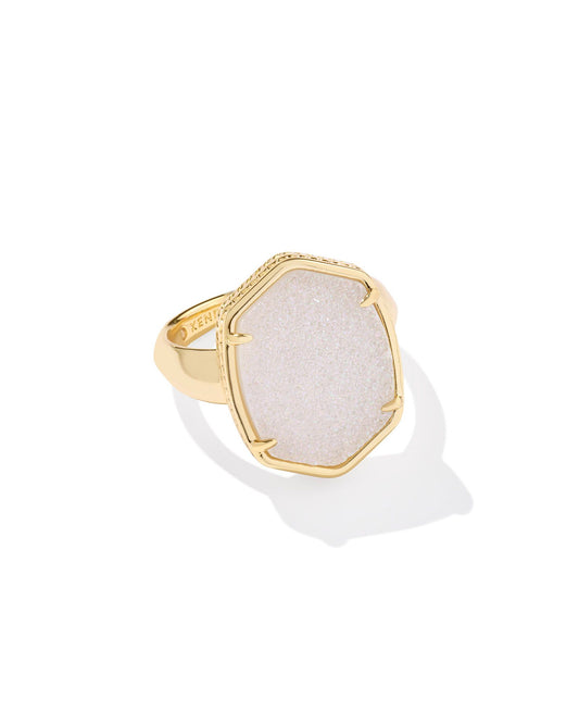 Daphne Gold Statement Ring | Iridescent Drusy