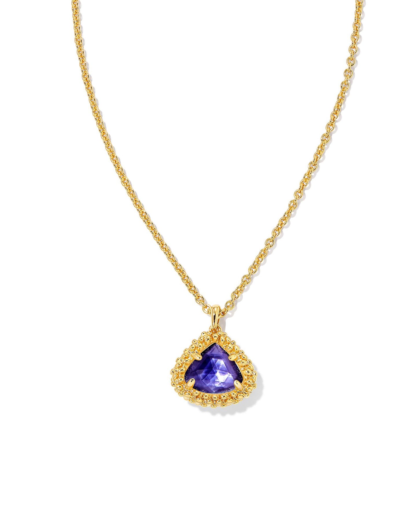 Framed Kendall Necklace | Gold Dark Lavender Illusion