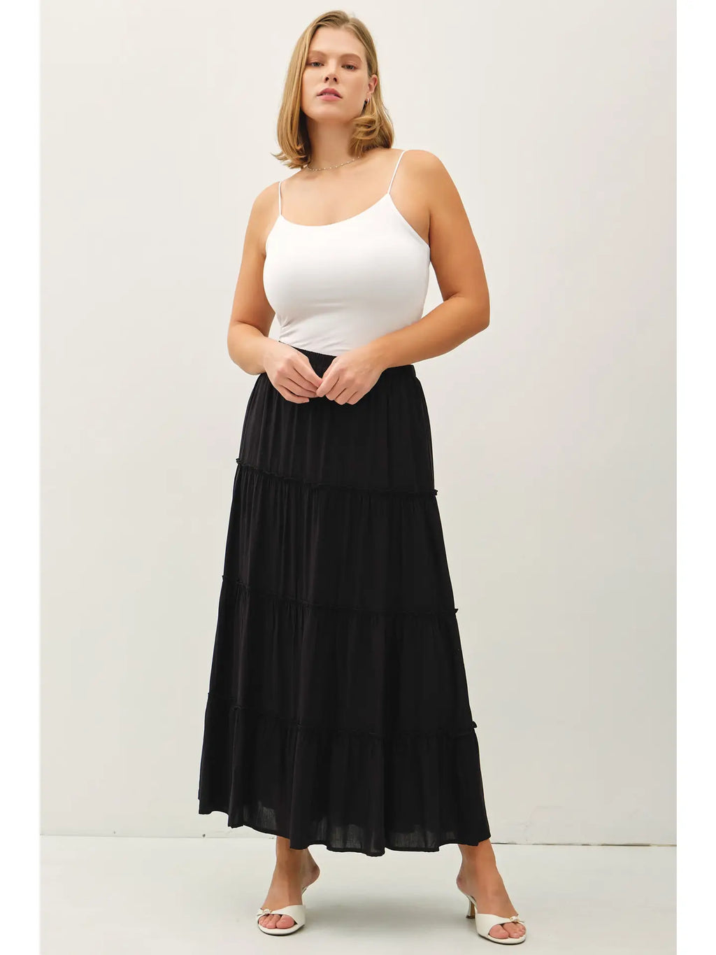 Curvy 4-TIERED Maxi Skirt