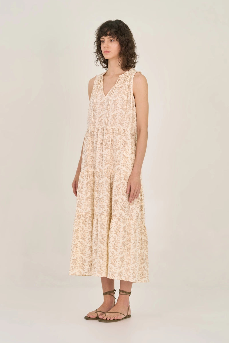 Tiered Printed Gauze Dress