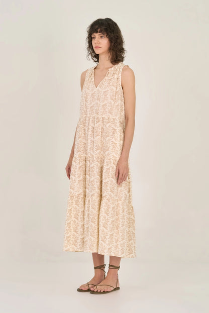 Tiered Printed Gauze Dress