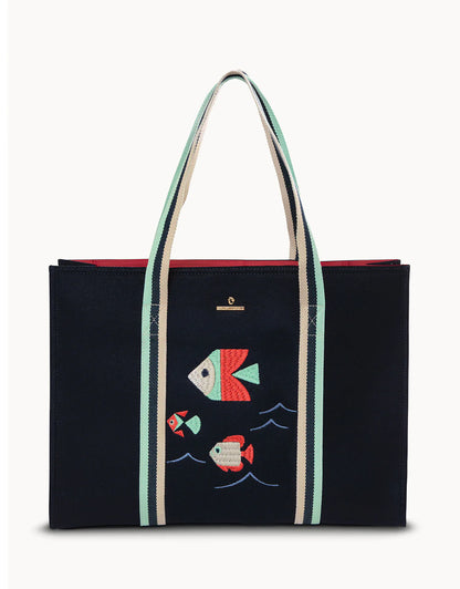 Fish Carry All Tote Navy from Spartina 449 Fish Carry All Tote Navy