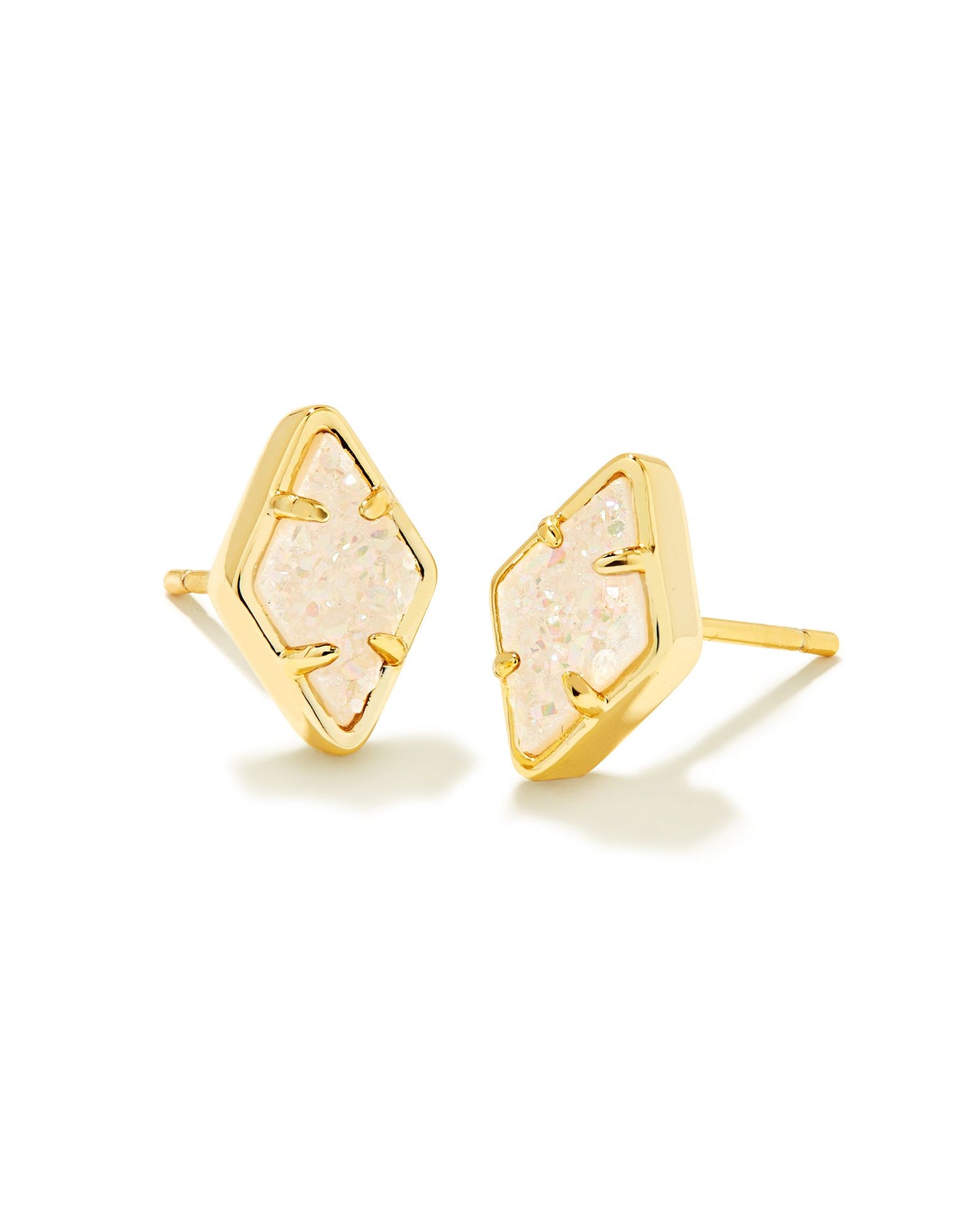 Kinsley Stud Earrings | Gold & Iridescent Drusy
