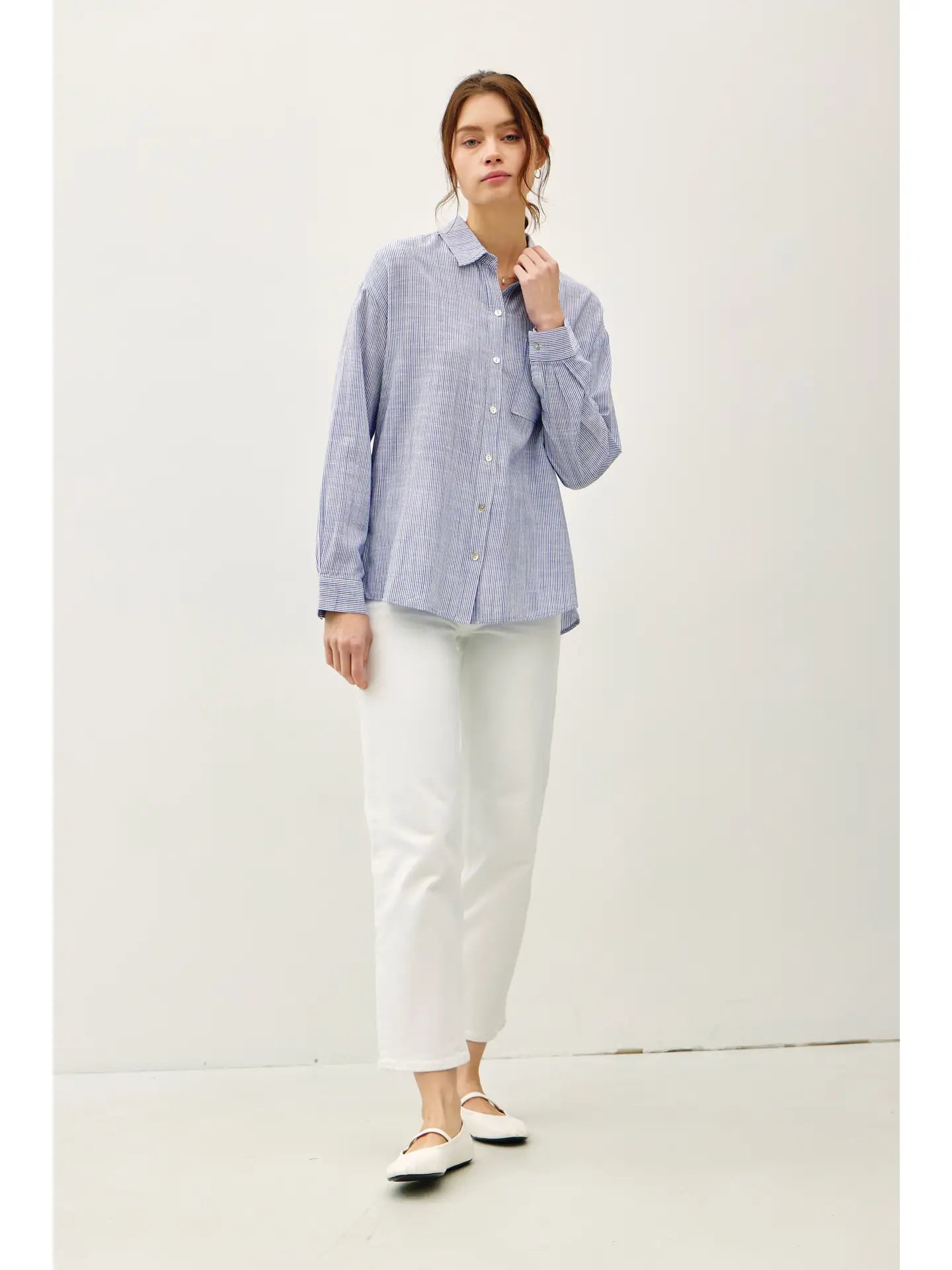 Pinstripe Button Down Shirt