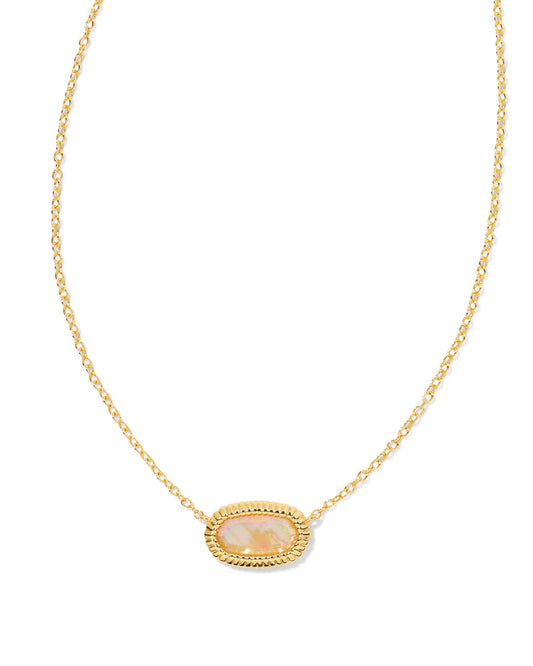 Elisa Ridge Frame Necklace | Gold & Golden Abalone