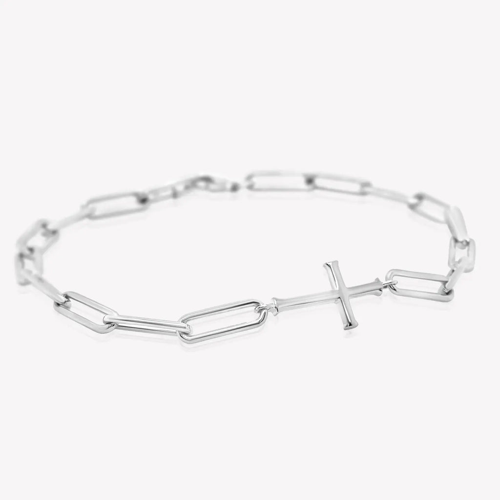 Chain Breaker Cross Bracelet - Sterling Silver