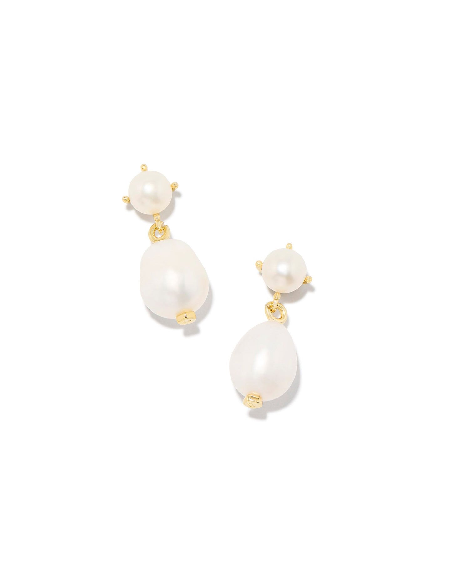 Eve Drop Earrings | Gold & White Pearl