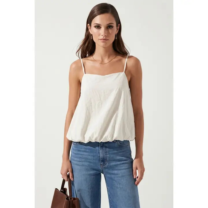 Billowy Cami Top with Bubble Hem