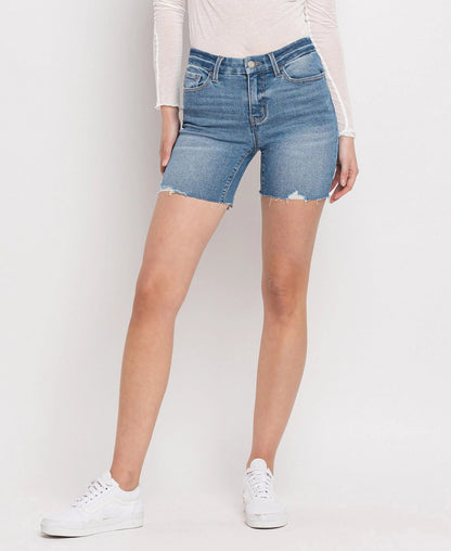 Mid-Rise Seamless Midi Shorts