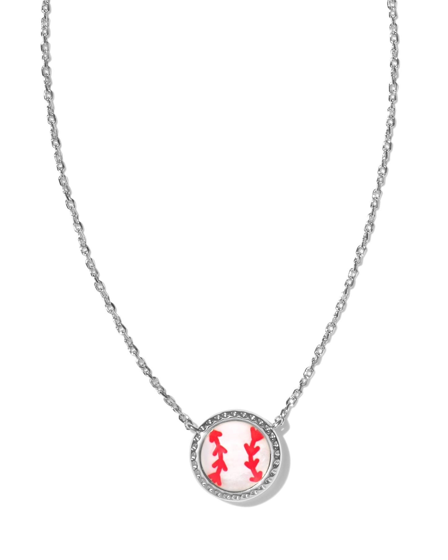 Baseball Necklace | Silver & Ivory Mother-of-Pearl