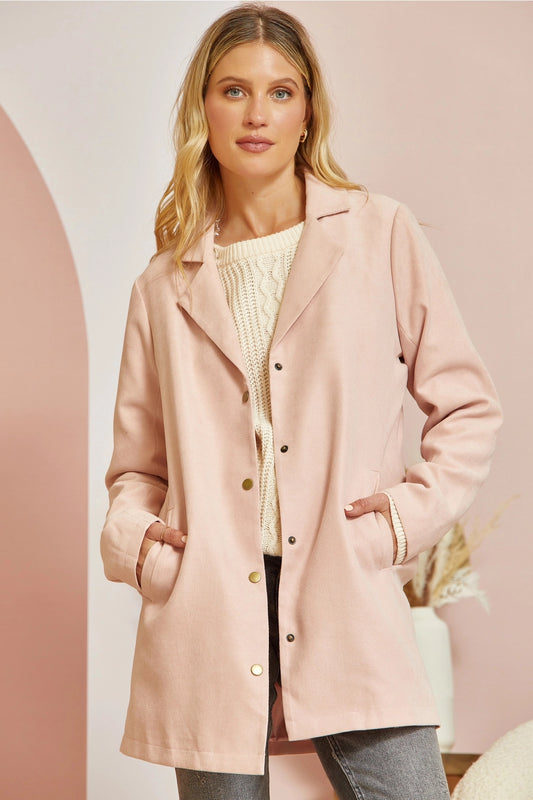 Button Closure Corduroy Jacket