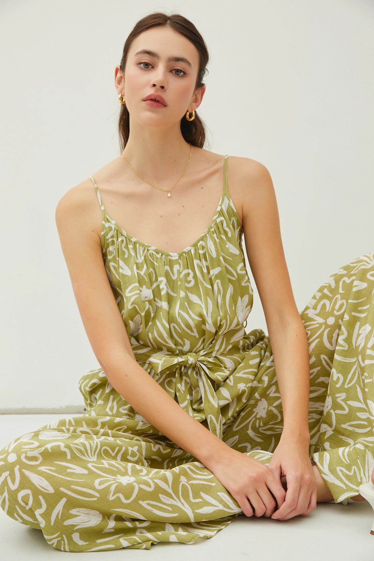 Lime Print Jumpsuit