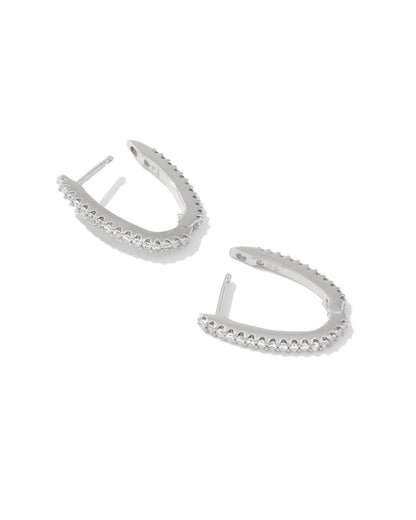 Murphy Pave Huggie Earrings | Silver