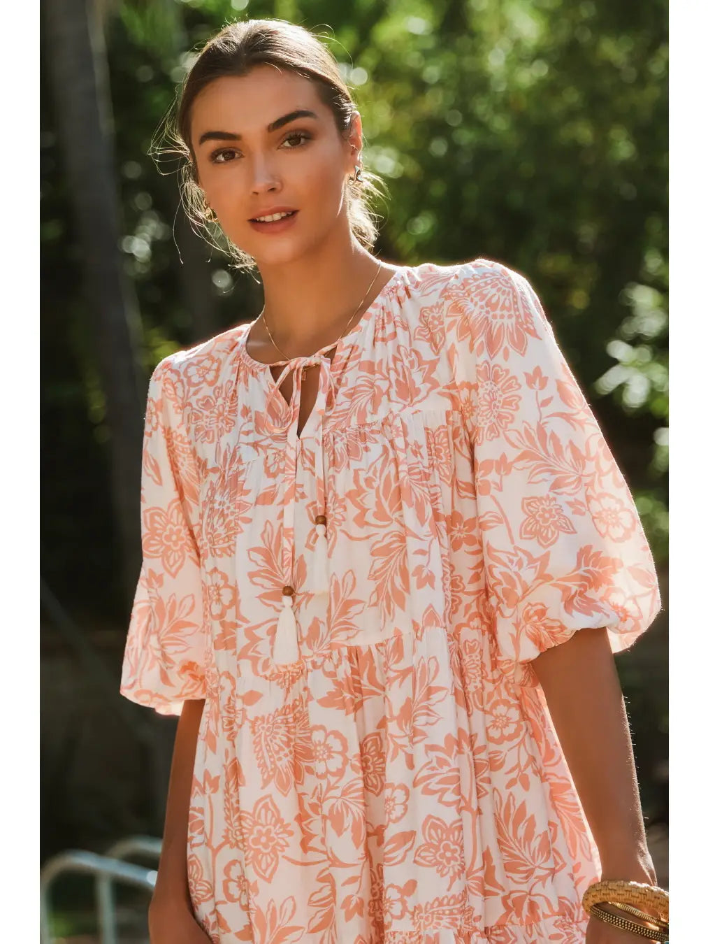 Boho Printed Half Sleeve Baby Doll Dress