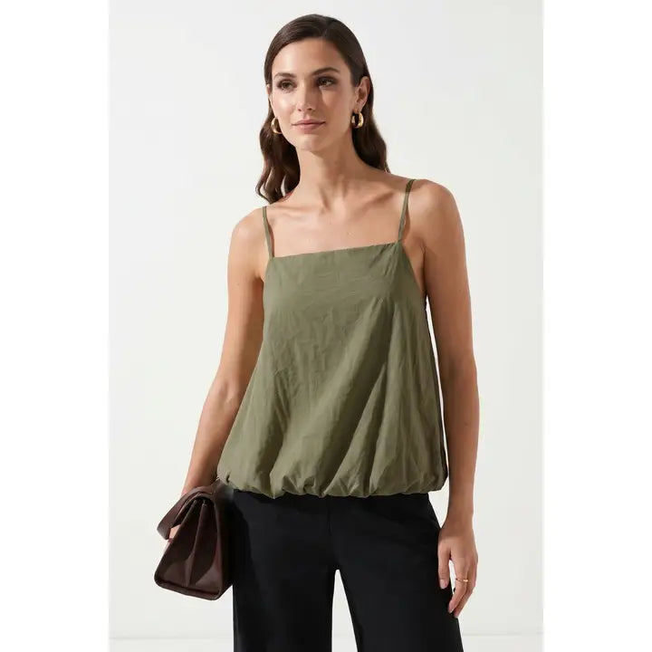 Billowy Cami Top with Bubble Hem