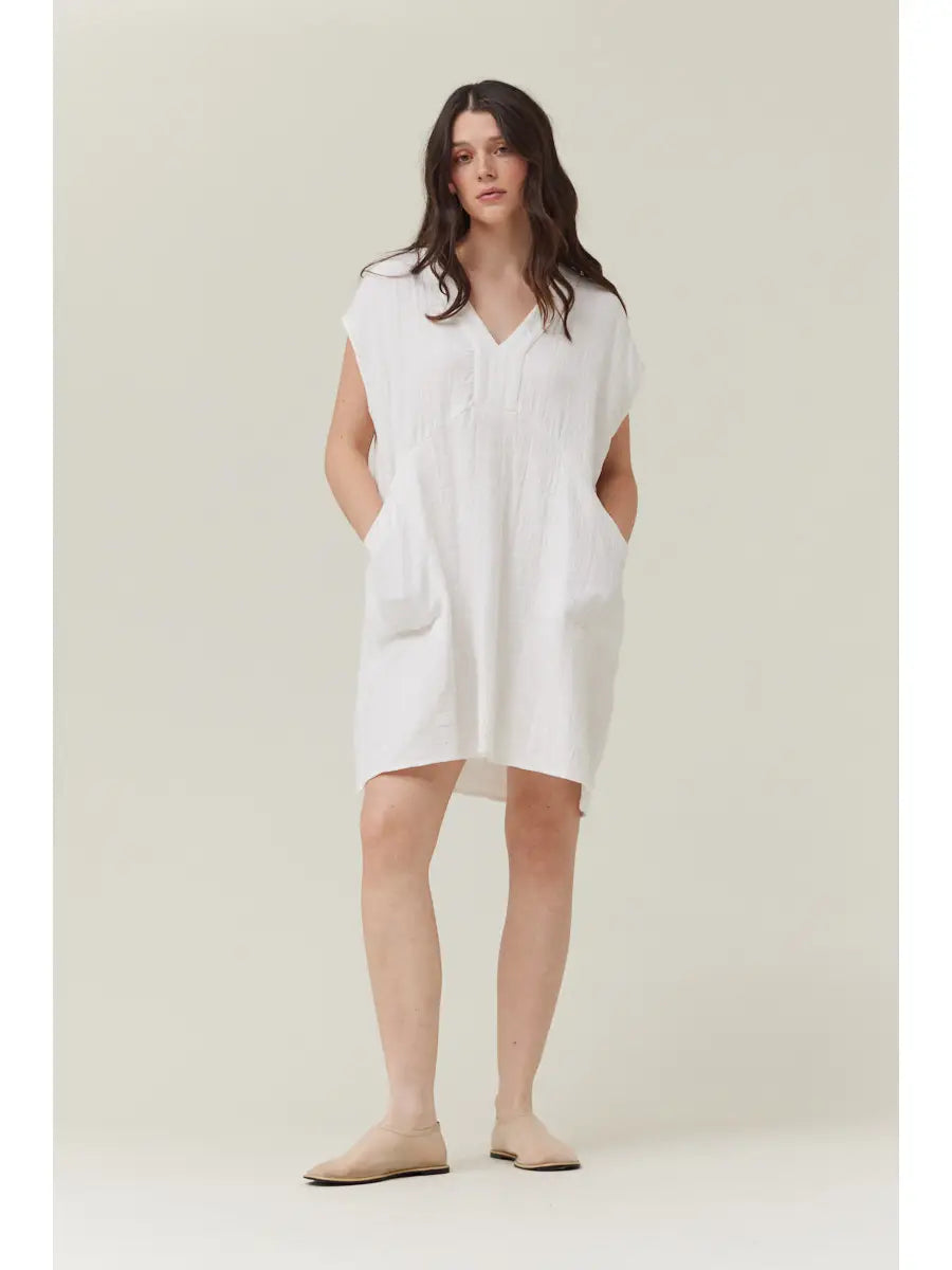 Loose Boxy Gingham Gauze Dress